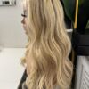 Blonde balayage with dark roots
