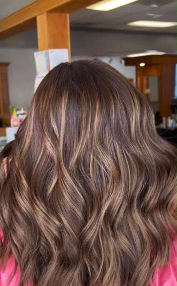 Custom Brown Wig With Highlights