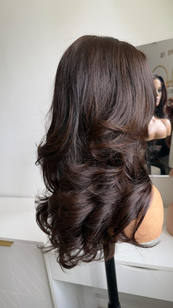 Dark Chocolate – 20” Layered Glueless Wig