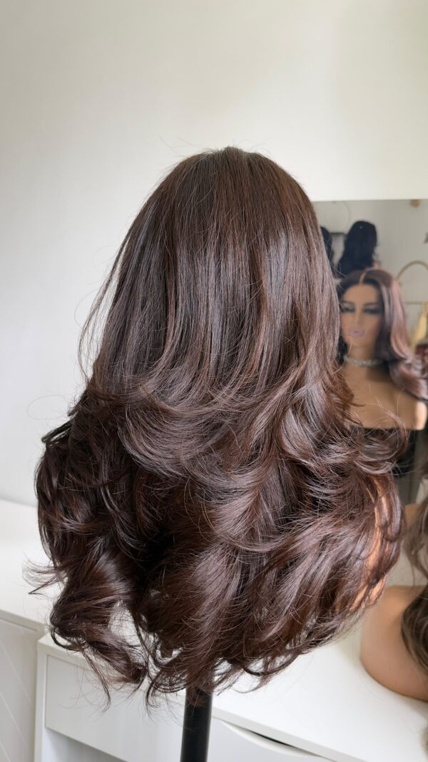 Dark Chocolate – 20” Layered Glueless Wig